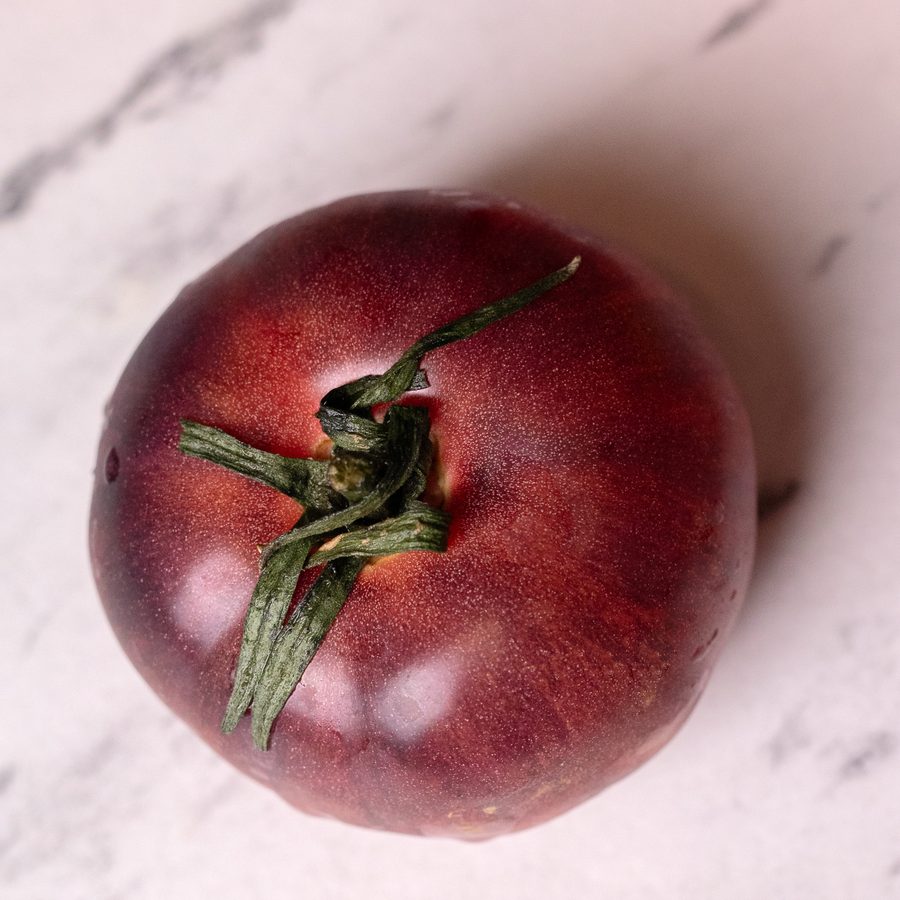 Heirloom tomatoes on marble